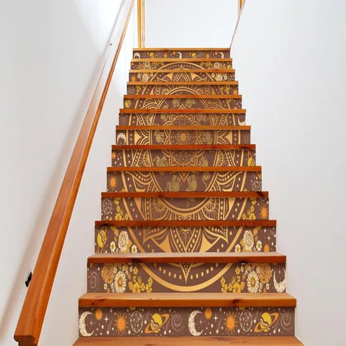 Vista 9 de Brebasf - Calcomanías decorativas abstractas de William Morris, diseño floral, arte estético rústico, acuarela, temática floral de primavera