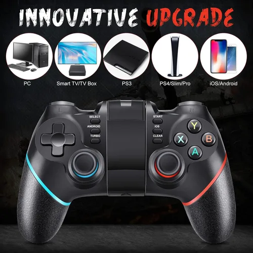 Vista 2 de Vbepos Mobile Gaming Controller Upgrade Bluetooth 24G Wireless Controller Game Joystick for iPhone Android PC Windows Smart TV PS3 PS4