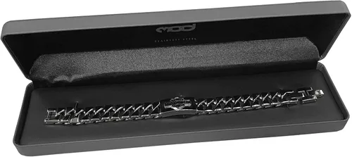 Vista 3 de Harley-Davidson Men's Long Bar & Shield Steel ID Curb Link Bracelet HSB0142