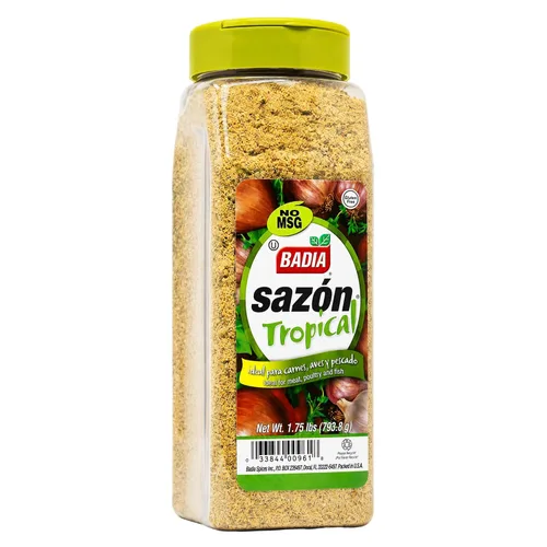 Vista 6 de Badia Sazon Tropical, 3.5 oz – Mezcla de condimentos multiusos para platos latinos sabrosos