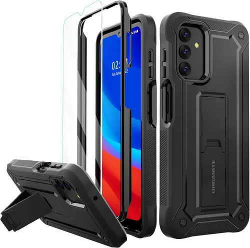 Vista 12 de URBANITE Funda para Samsung Galaxy A13 con soporte, protección a prueba de golpes de grado militar con protector de pantalla compatible con teléfono