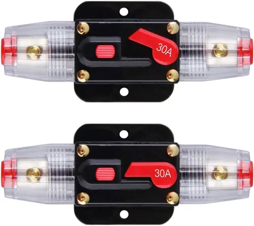 Vista 3 de 12V-24V DC 30A Car Audio Inline Disyuntor de reinicio de fusibles Inversor para Sistema de Interruptor Estéreo Protección 30 Amp