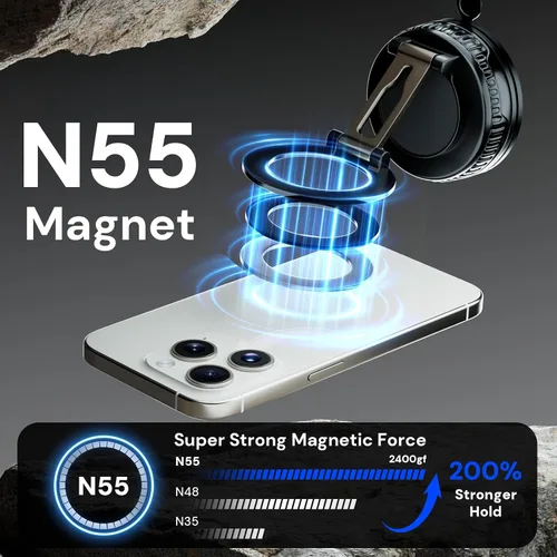 Vista 4 de Soporte magnético para teléfono para automóvil 2026, 3800gf MagSafe compatible con iPhone 17/16/15, Android, ventosa de 180+libras, soporte