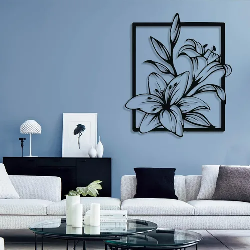 Vista 3 de Fayholy Decoración de pared de flores de metal, arte de pared de metal, letrero floral, decoración de pared de metal, decoración de lirio