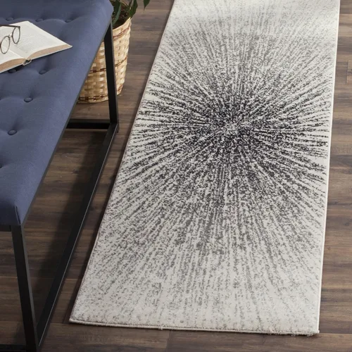 Vista 10 de SAFAVIEH Evoke Collection EVK228J - Alfombra abstracta de estallido de 2'2" x 4', color aguamarina/marfil, no desprende pelusa, alfombra de acento