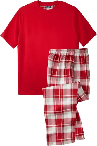 Vista 7 de KingSize Conjunto de pijama a cuadros de punto de jersey grande y alto para hombre Cuadros búfalo negro