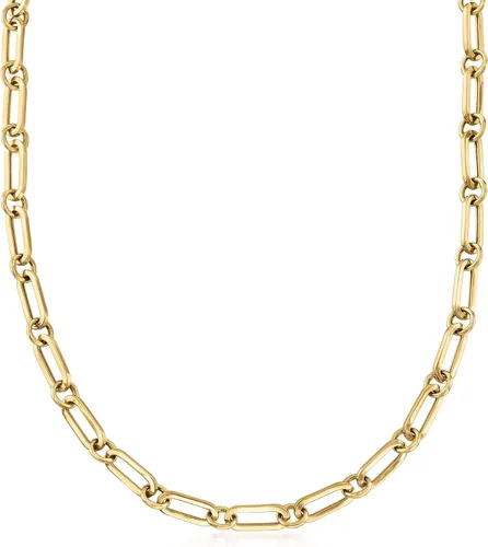 Vista 5 de Ross-Simons Italian 18kt Gold Over Sterling Paper Clip Link Necklace