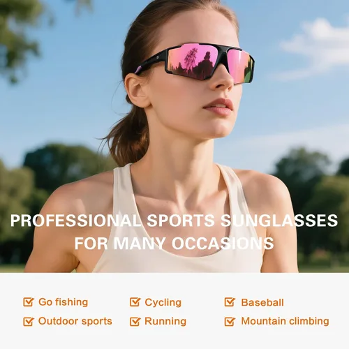 Vista 3 de suoso Gafas de sol deportivas de ciclismo para hombre: gafas de sol polarizadas ligeras con protección UV para jóvenes, béisbol, softbol, correr