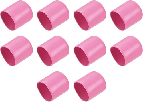 Vista 190 de uxcell 10 tapas de goma para extremos de 0.591 in de identificación, tapa de extremo redondo, protectores de rosca de tornillo, color negro