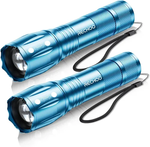 Vista 8 de RECHOO Paquete de 2 linternas LED rojas, linternas tácticas de alto lúmenes con 3 modos, linterna pequeña de bolsillo, linternas impermeables