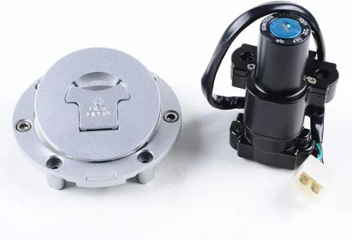 Vista 7 de Llave de bloqueo del interruptor de encendido de la tapa del tanque de combustible compatible con Honda 2004 2005 2006 2007 CBR 1000RR 2003-2006