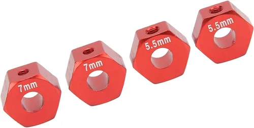 Vista 3 de Cubo de rueda RC, 4 piezas de aleación de aluminio RC hexagonal, cubo de neumático de vehículo RC, juego de accesorios para 1/10 Slash 4x4 rustler