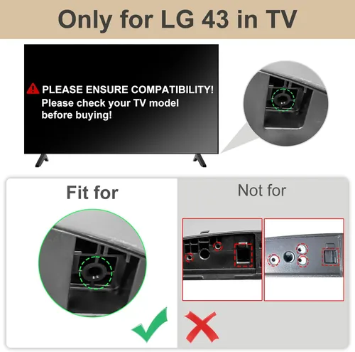 Vista 2 de Patas de TV para LG 43 pulgadas TV serie Reino Unido, compatible con soporte de TV LG base de repuesto 43UK6200 43UK6090 43UK6200PUA 43UK6200PLA