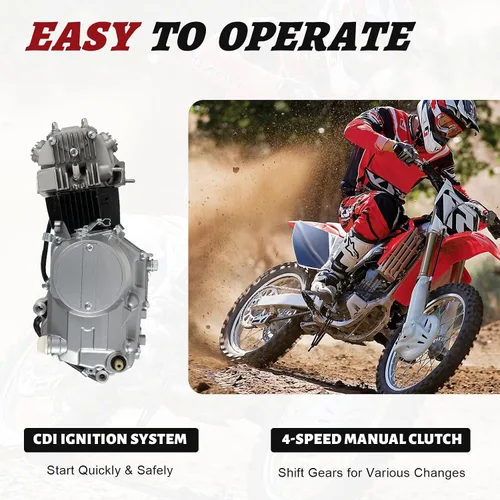 Vista 8 de DONSU Motor refrigerado por aire de 125CC de 4 tiempos, embrague manual, kit completo para motor CRF50F 00-09 11-15 CRF50 Z50/XR50/XR70 1P52FMI