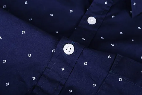 Vista 3 de Camisa casual de manga corta con estampado de lunares para hombre