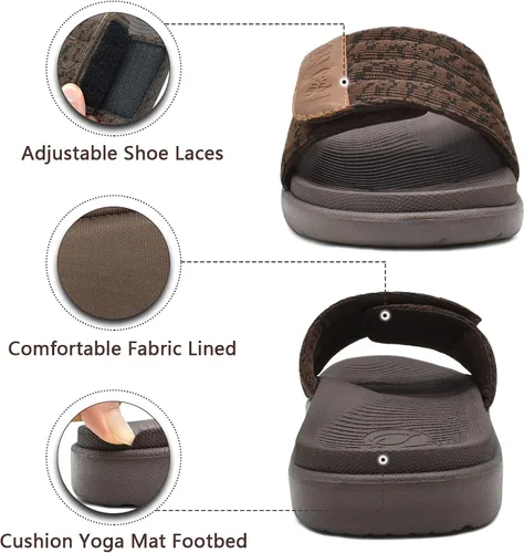 Vista 3 de ONCAI Sandalias deportivas para hombre, con puntera abierta, correas ajustables ortopédicas para fascitis plantar, sandalias deportivas con cojín