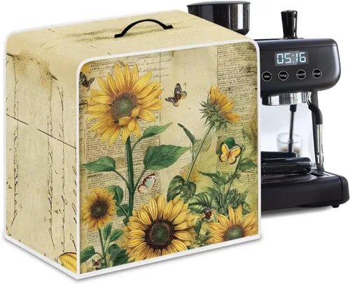 Vista 56 de DISNIMO Cubierta antipolvo para cafetera de mariposa azul, fundas para máquina de hacer café de cocina con mango superior, cubierta