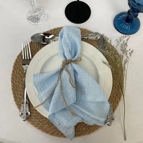 Vista 5 de Servilletas de tela de gasa de estopilla, paquete de 6 servilletas de 16 x 16 pulgadas, 100% algodón suave natural, para bodas, fiestas, familia