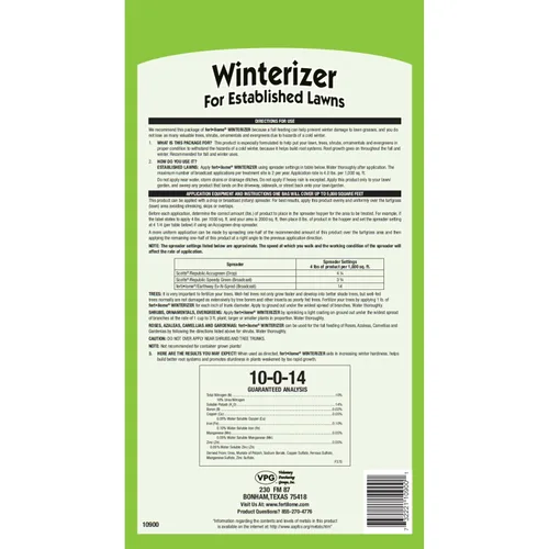 Vista 2 de Fertilome (10900) Winterizer para césped establecido 10-0-14, 20 libras