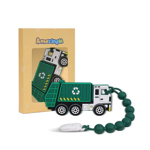 Vista 11 de Juguete mordedor de silicona de grado alimenticio para bebés con soporte para chupete, juguetes de dentición, juego de regalo para niños y niñas a