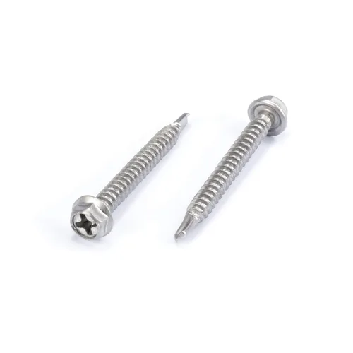 Vista 29 de THE CIMPLE CO Tornillo autoroscante de cabeza combinada #8, 1 pulgada de longitud, acero inoxidable 410 con cabeza hexagonal y Phillips, tornillo