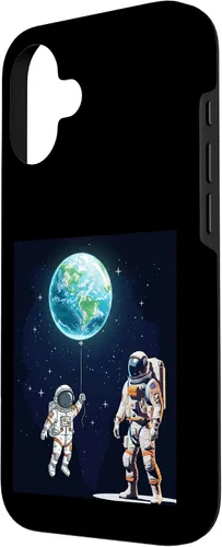 Vista 2 de Astronauts in Space Parent & Child in spacesuits with Planet Case for iPhone 16