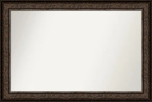 Vista 841 de Amanti Art Espejo de pared personalizado no biselado (25 x 25 pulgadas), marco de bronce acentuado, varios tamaños personalizados, espejo de baño
