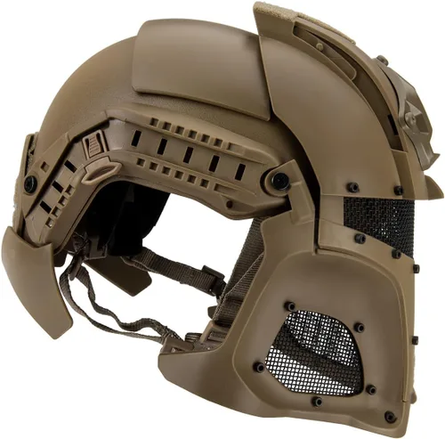 Vista 3 de AMA Interstellar Battle Trooper Full Face Airsoft Helmet with Exchangeable Lens