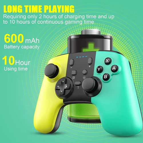 Vista 5 de Diswoe Controlador inalámbrico Pro compatible con SwitchSwitch LiteSwitch OLED, Gamepad compatible con funciones de captura de pantalla y vibración