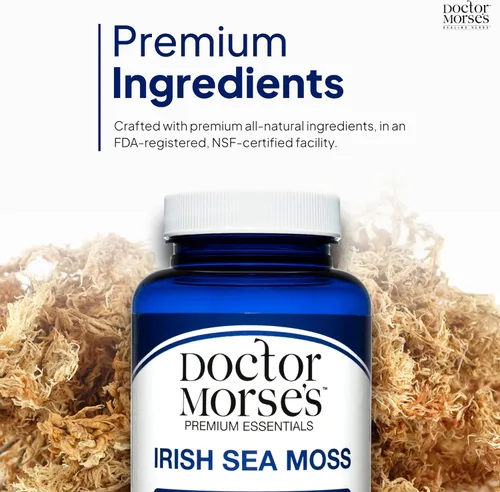 Vista 5 de Cápsulas de suplemento avanzado de musgo marino irlandés de 1500 mg, Seamoss ultra potente avanzado con vejiga y raíz de bardana, fabricado