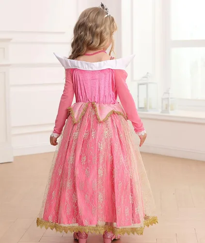 Vista 5 de Luzlen Disfraces de princesa para niñas pequeñas disfraces elegantes Halloween fiesta de Navidad