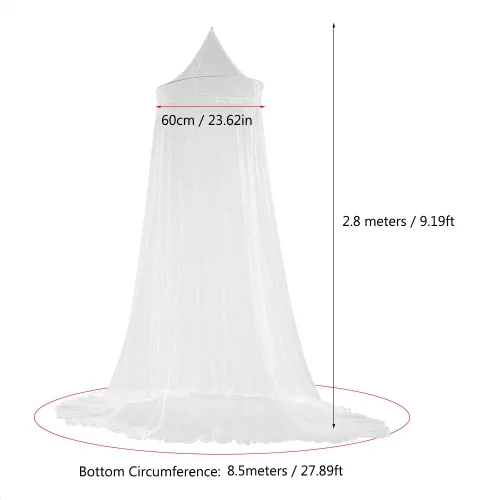 Vista 5 de Toldo de cama para niños, red de cama transpirable (blanco)