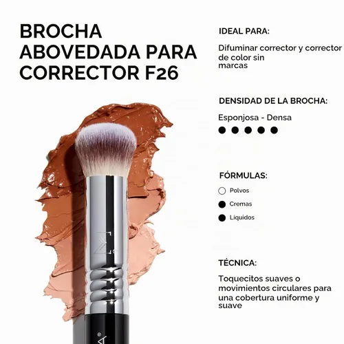 Vista 3 de Sigma Beauty F26 - Cepillo corrector abovedado, mezcla suave debajo