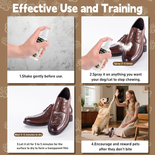 Vista 5 de Spray de manzana amarga para que los perros dejen de masticar, spray antimasticable para perros, espray disuasorio para proteger muebles, zapatos