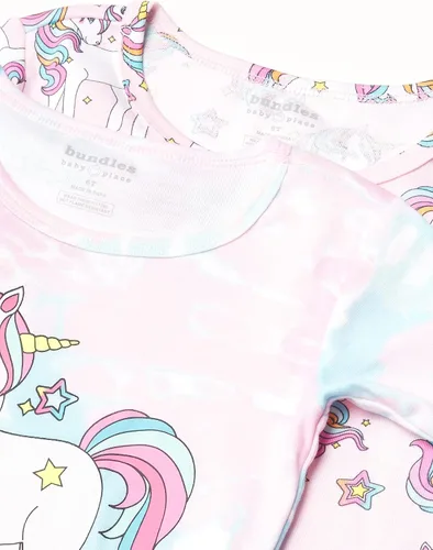 Vista 3 de The Children's Place Pijama de algodón de 4 piezas para bebés y niñas pequeñas