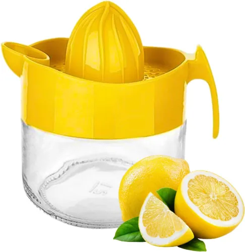 Vista 7 de Exprimidor de limón de vidrio, naranja, exprimidor manual de pomelo, exprimidor de cítricos pequeños, extractor manual de mano con mango y boquilla