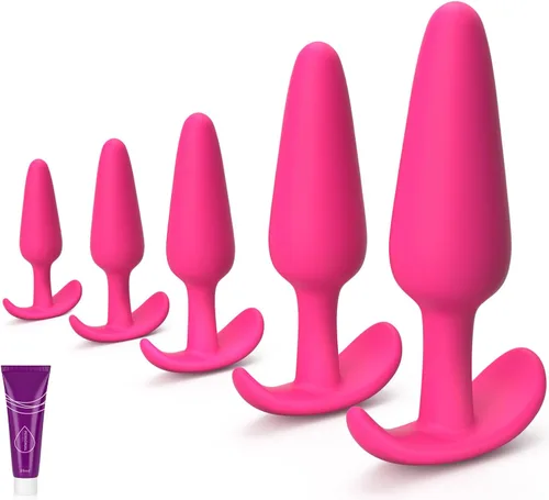 Vista 13 de Juego de enchufe anal para principiantes, 4 formas de silicona para los glúteos, juguete sexual para entrenamiento anal, juguete sexual para adultos