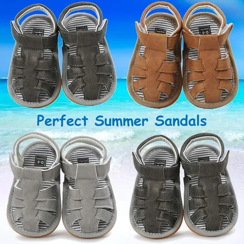 Vista 5 de Timatego Sandalias antideslizantes para bebés y niñas, suela suave, zapatos atléticos al aire libre, zapatos de verano para cuna, de 3 a 18 meses