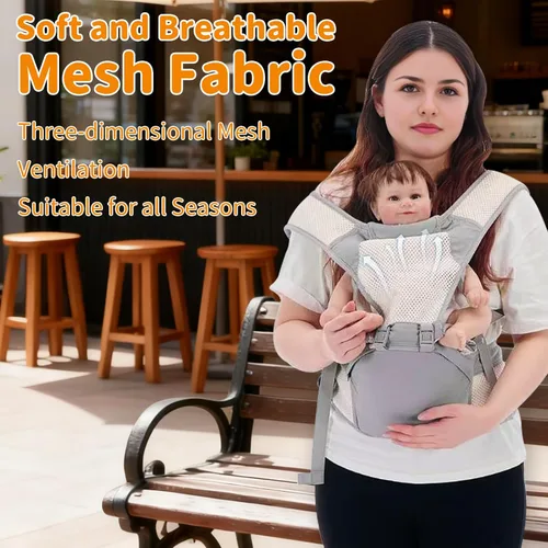 Vista 8 de Portabebés para recién nacidos a niños pequeños, diseño ergonómico ligero estructurado para portabebés con soporte de tamaño grande 3 en 1 con malla