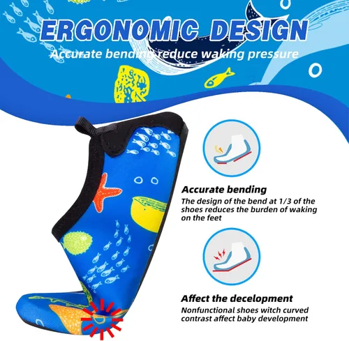 Vista 4 de Zapatos de agua para niños pequeños, antideslizantes, ligeros, atléticos, para playa, piscina, para niños y niñas