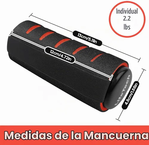 Vista 5 de LifeTech Juego de 2 mancuernas de 2.2 libras para caminar, con acolchado de espuma antideslizante, pesas de mano para correr de agarre suave