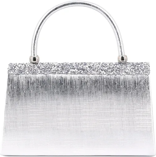 Vista 6 de Naimo Bolso de mano de cristal brillante con asa superior, bolso de hombro cruzado para boda, fiesta, novia