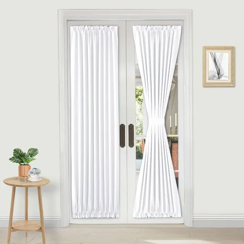 Vista 96 de DWCN Cortinas para Puertas Francesas – Cortinas opacas térmicas con bolsillo para barra para puertas con ventana de cristal, puertas de cocina