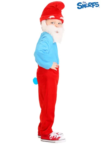 Vista 2 de Disfraz de Papa Pitufo para Niños Pequeños Multicolor