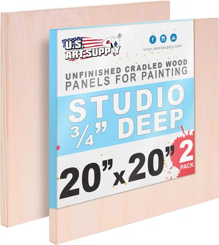 Vista 12 de U.S. Art Supply Paneles redondos de madera de abedul de 6 pulgadas sin terminar para pintura, lienzo de madera, paquete de 4 unidades de 3/4