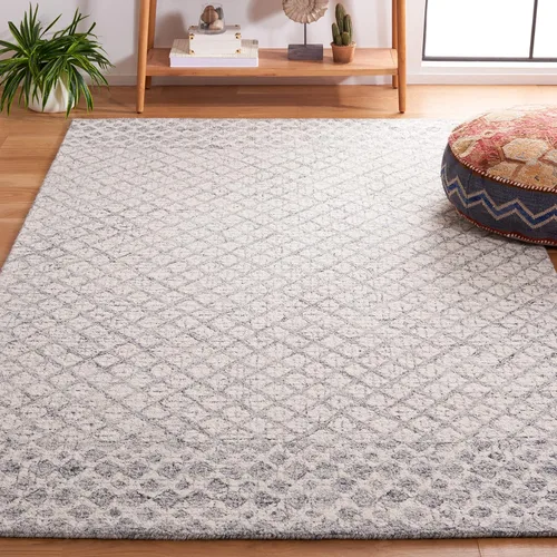 Vista 9 de SAFAVIEH Abstract Collection - Alfombra decorativa, 2 x 3 pies, azul y marfil, lana hecha a mano, ideal para zonas de alto tráfico en entrada, sala