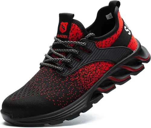 Vista 68 de SUADEX Zapatos deportivos con punta de acero para hombres y mujeres, indestructibles, ligeros, cómodos, antideslizantes, puntera compuesta