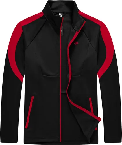 Vista 2 de MoFiz Conjunto deportivo para hombre, conjunto deportivo de 2 piezas para correr, casual, calentamiento, cremallera completa, para correr, deportes