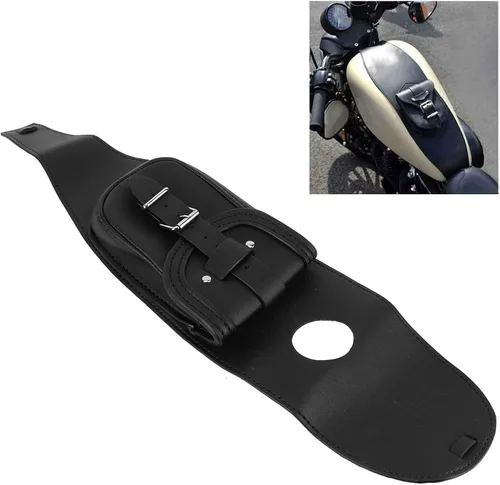 Vista 2 de Naroote Bolsa para tanque de combustible para motocicleta, bolsa de panel de tanque de combustible de piel sintética, bolsa de cubierta de tanque