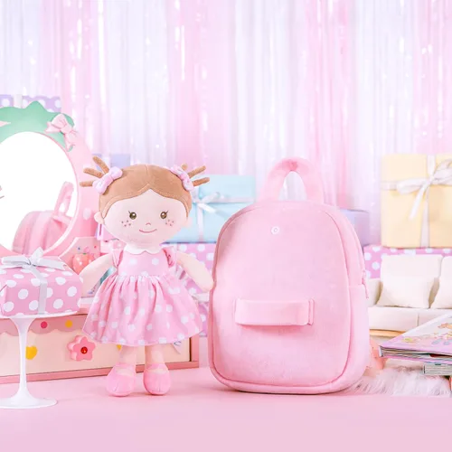 Vista 40 de Onetoo Mochila para niños pequeños, regalos de regreso a clases, mochilas para niñas y niños con muñecas de bebé ligeras y suaves en vestido